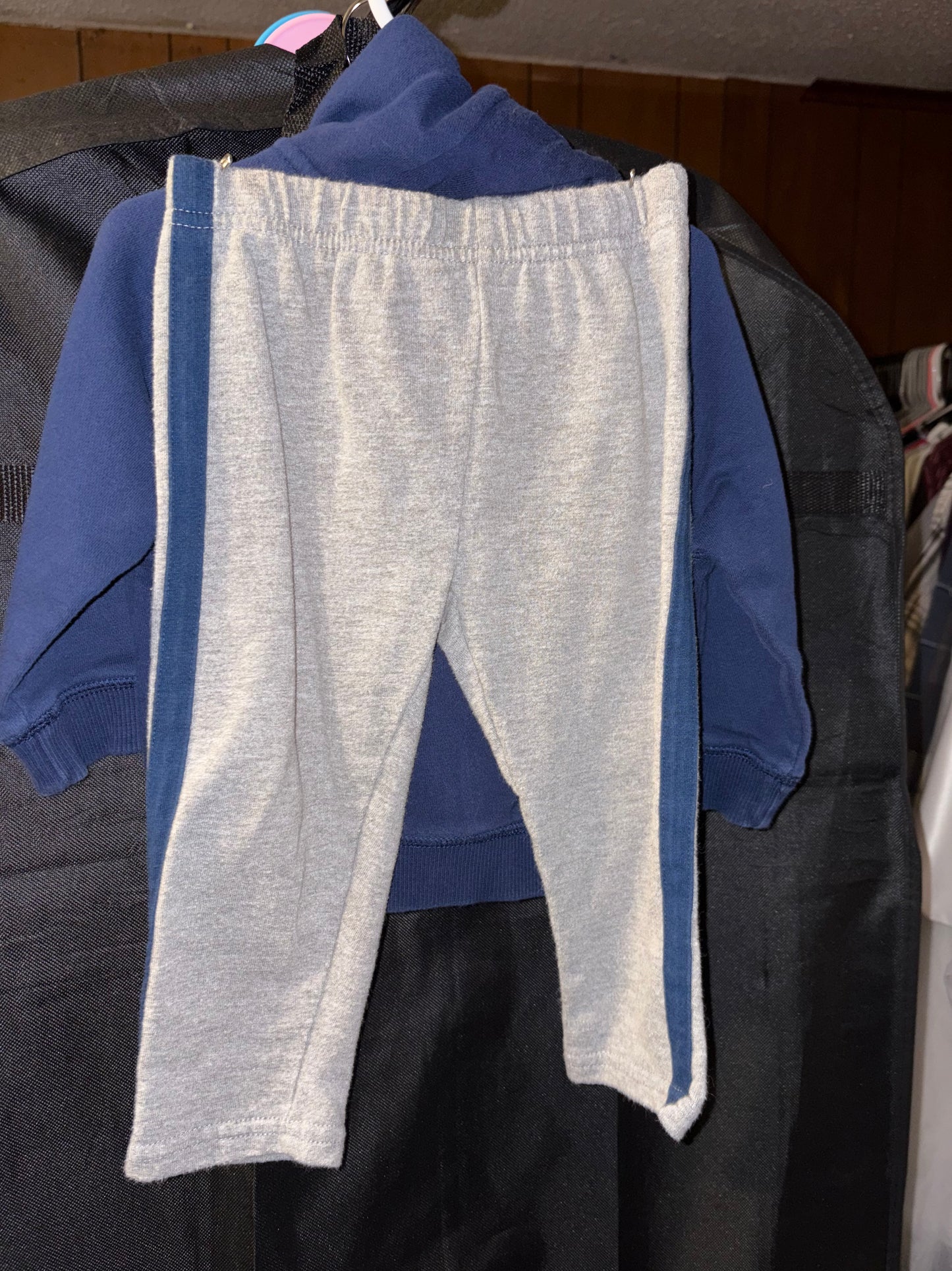 12 month Carters Blue and Gray outfit