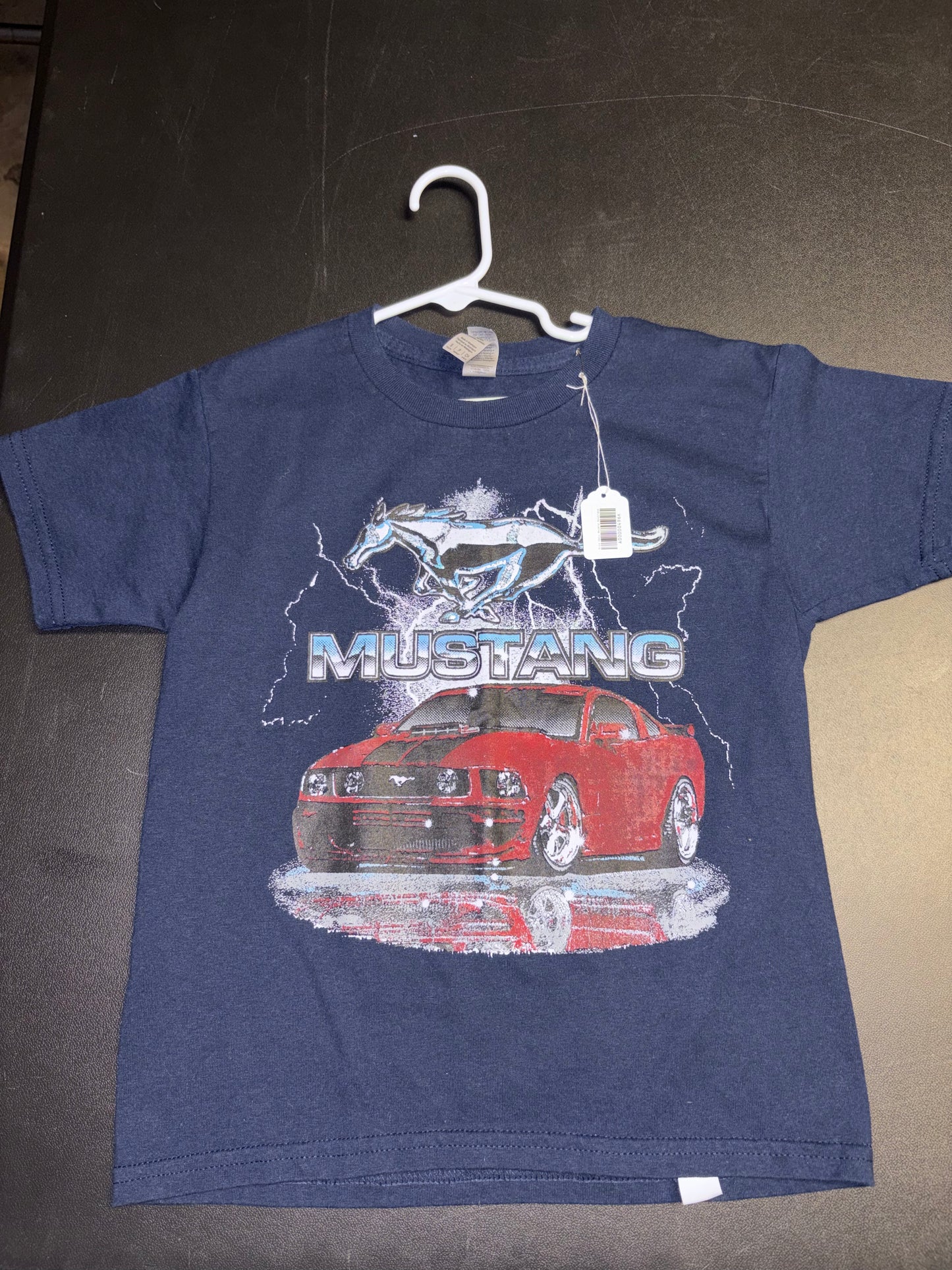 Size Kids Small, Mustang Navy Tshirt