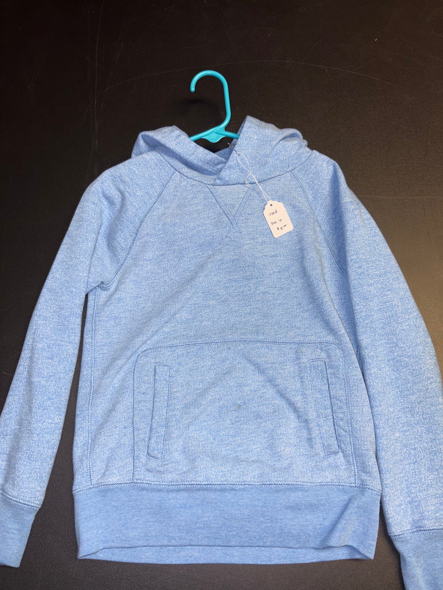 Size 6 Youth, light blue hoodie