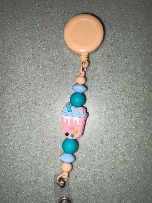Pink Cup Badge Reel