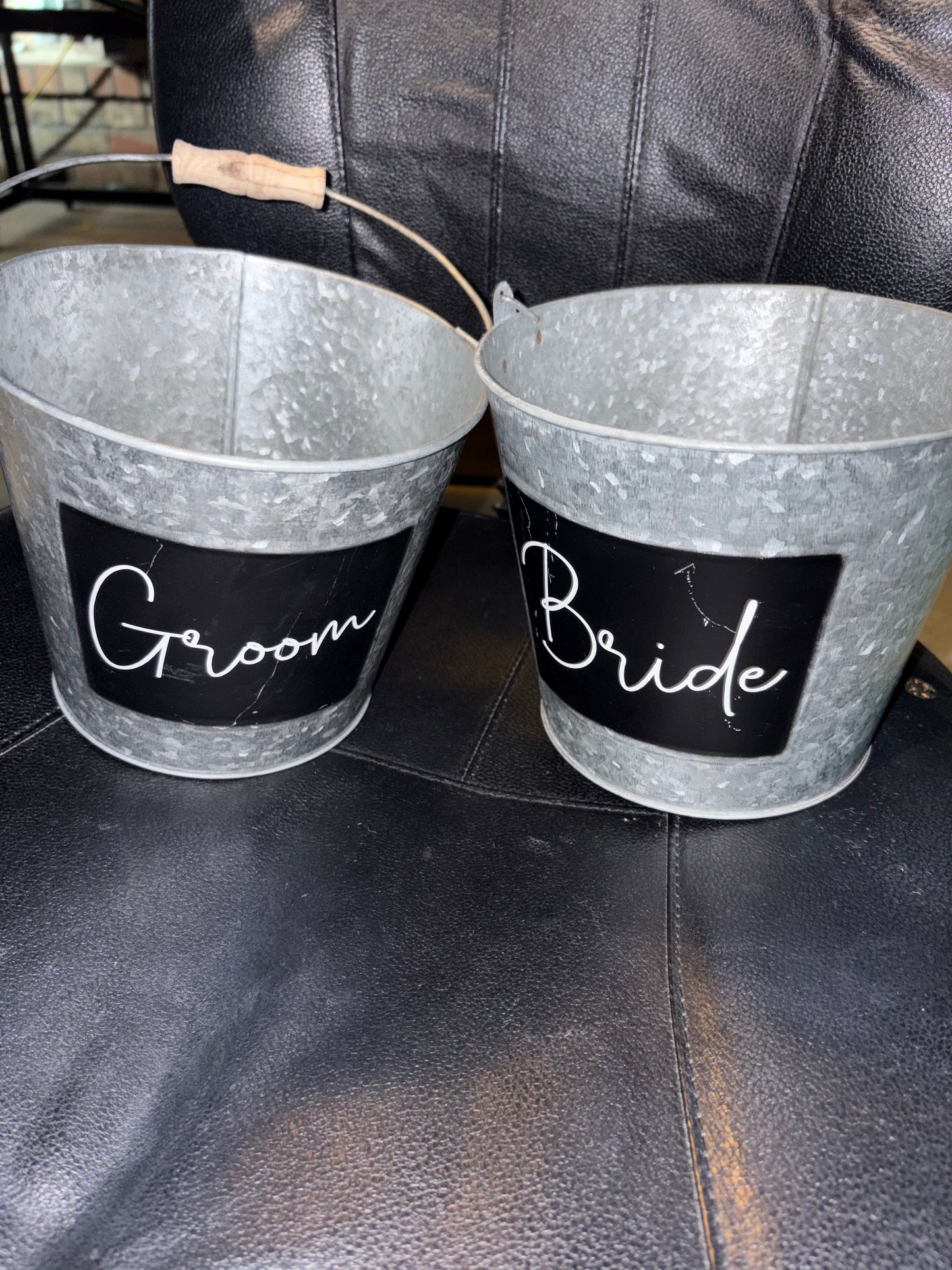 Bride and Groom Dollar Dance Buckets