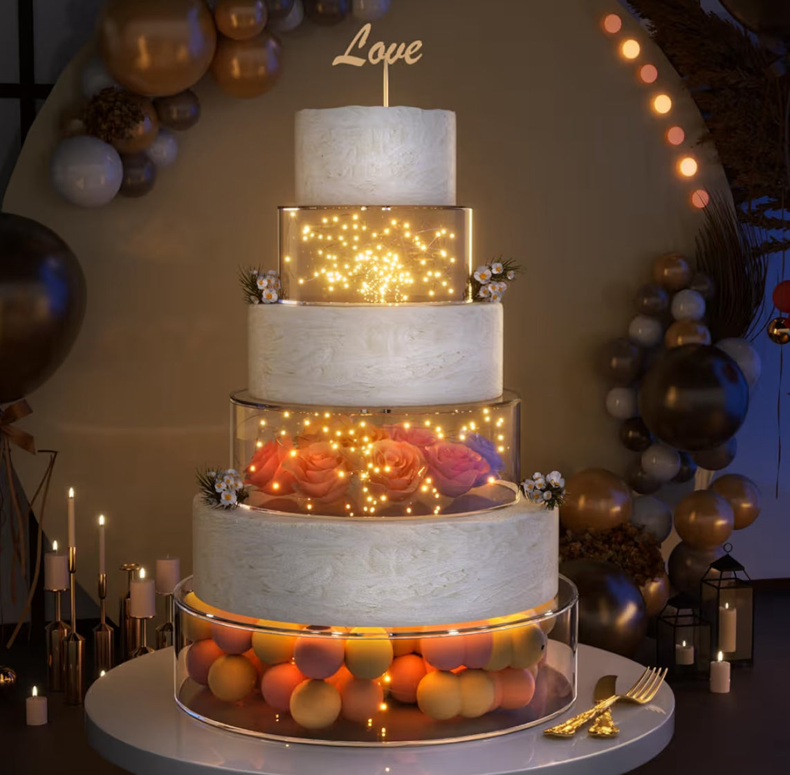 Clear acrylic cake stand, fillable cake box risers - Used￼