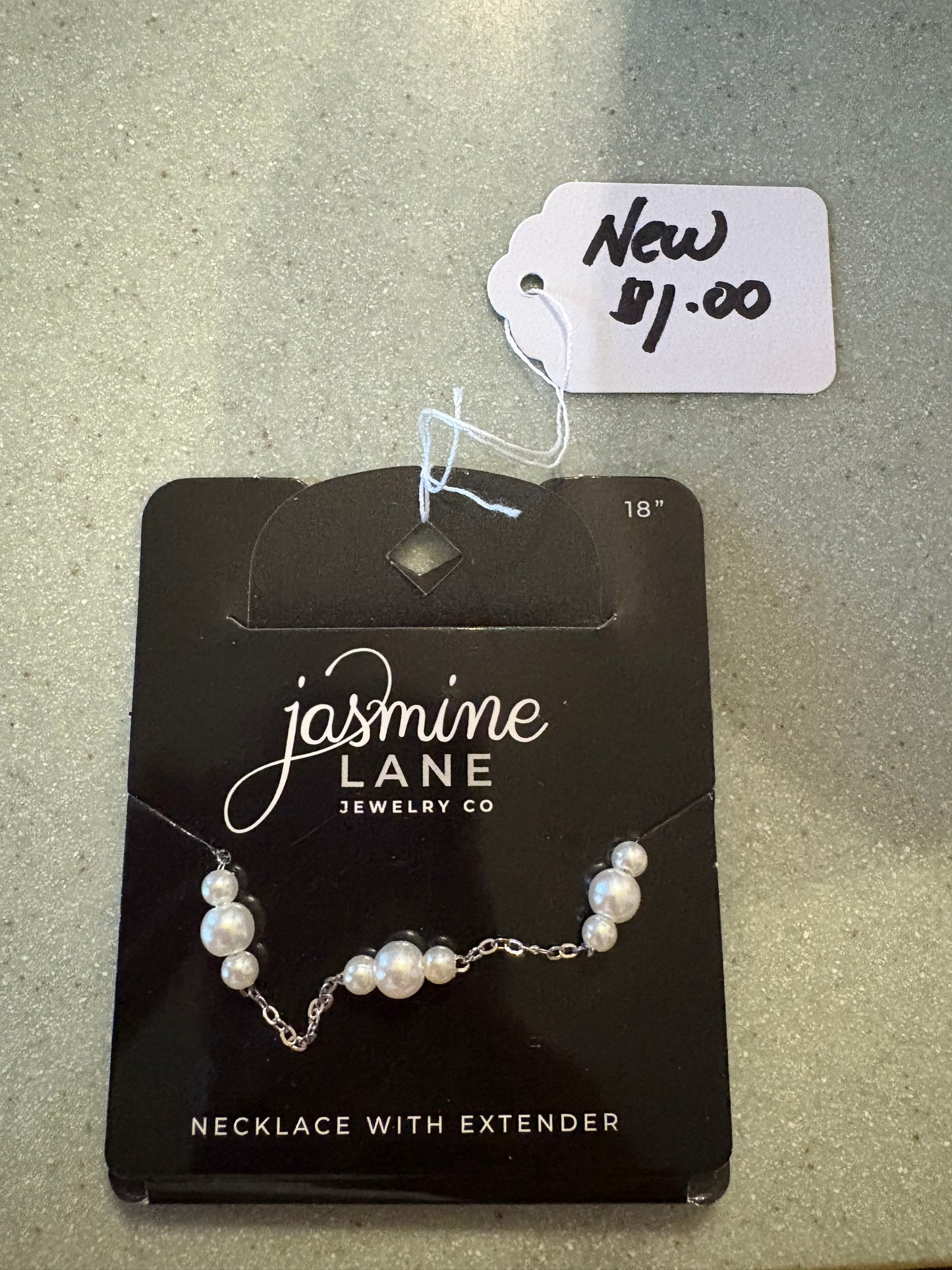 Pearl and silver necklace, 18” Jasmine Lane Jewelry Company