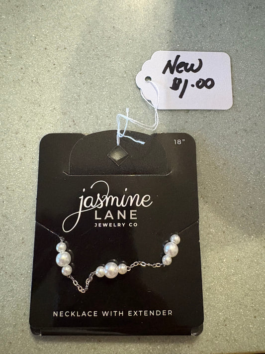 Pearl and silver necklace, 18” Jasmine Lane Jewelry Company