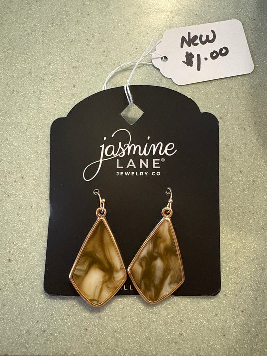 Brown Marble and gold, kite shaped, hypoallergenic, Jasmine Lane Jewelry Company