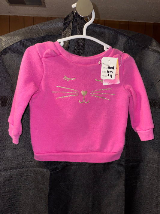 Girls 6 month, Carters Hot Pink with Gold Glitter Decal