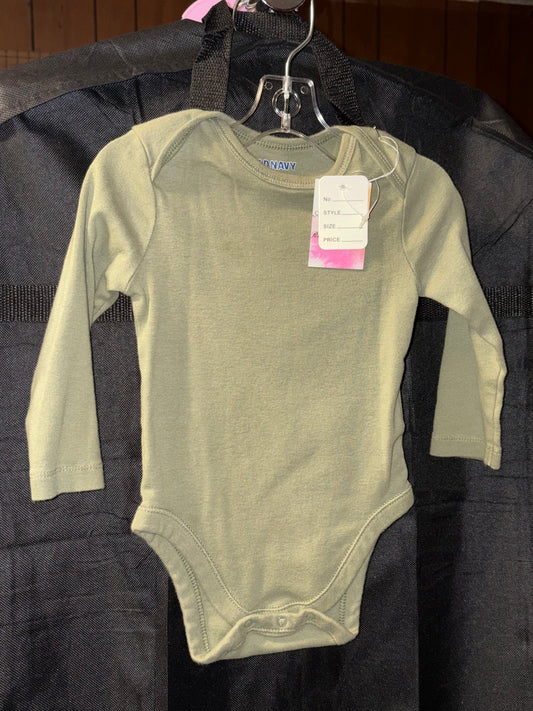 6-12 month, boys Old Navy, Olive Green Onesie