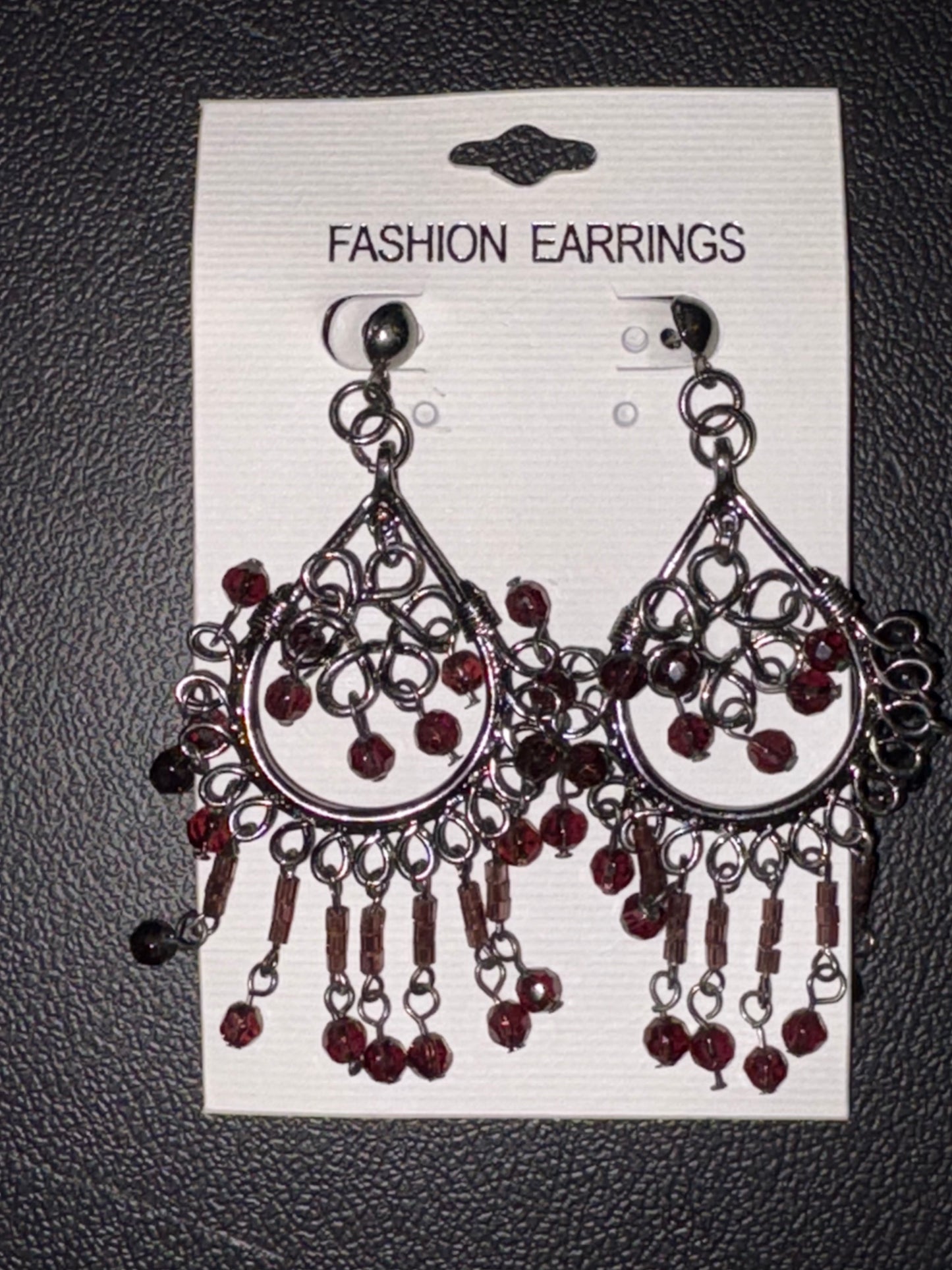 Silver with Brown Crystal Beads