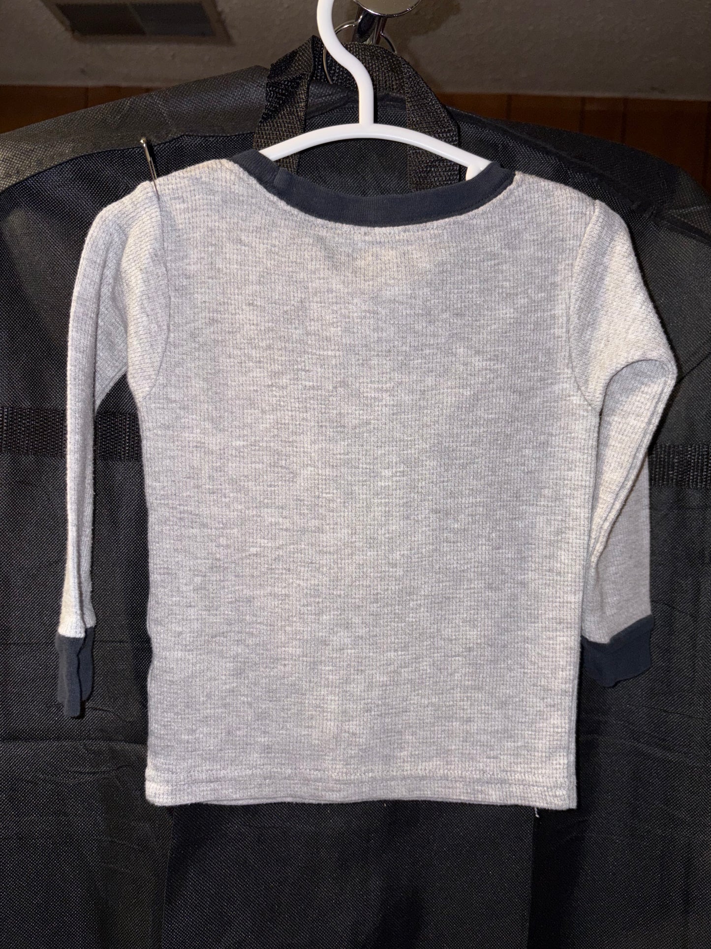 12 month boys Carters Brand Long sleeved shirt Navy and Gray