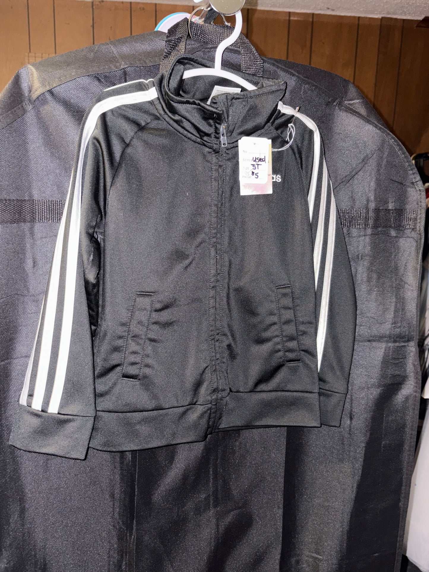 3T Adidas Zip-up, black and white