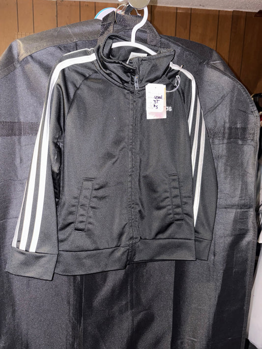 3T Adidas Zip-up, black and white
