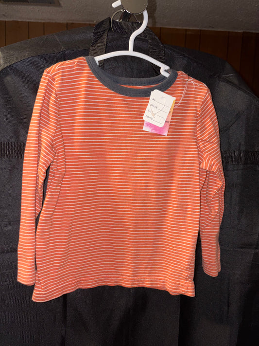 3T Boys Old Navy Orange striped long sleeved shirt