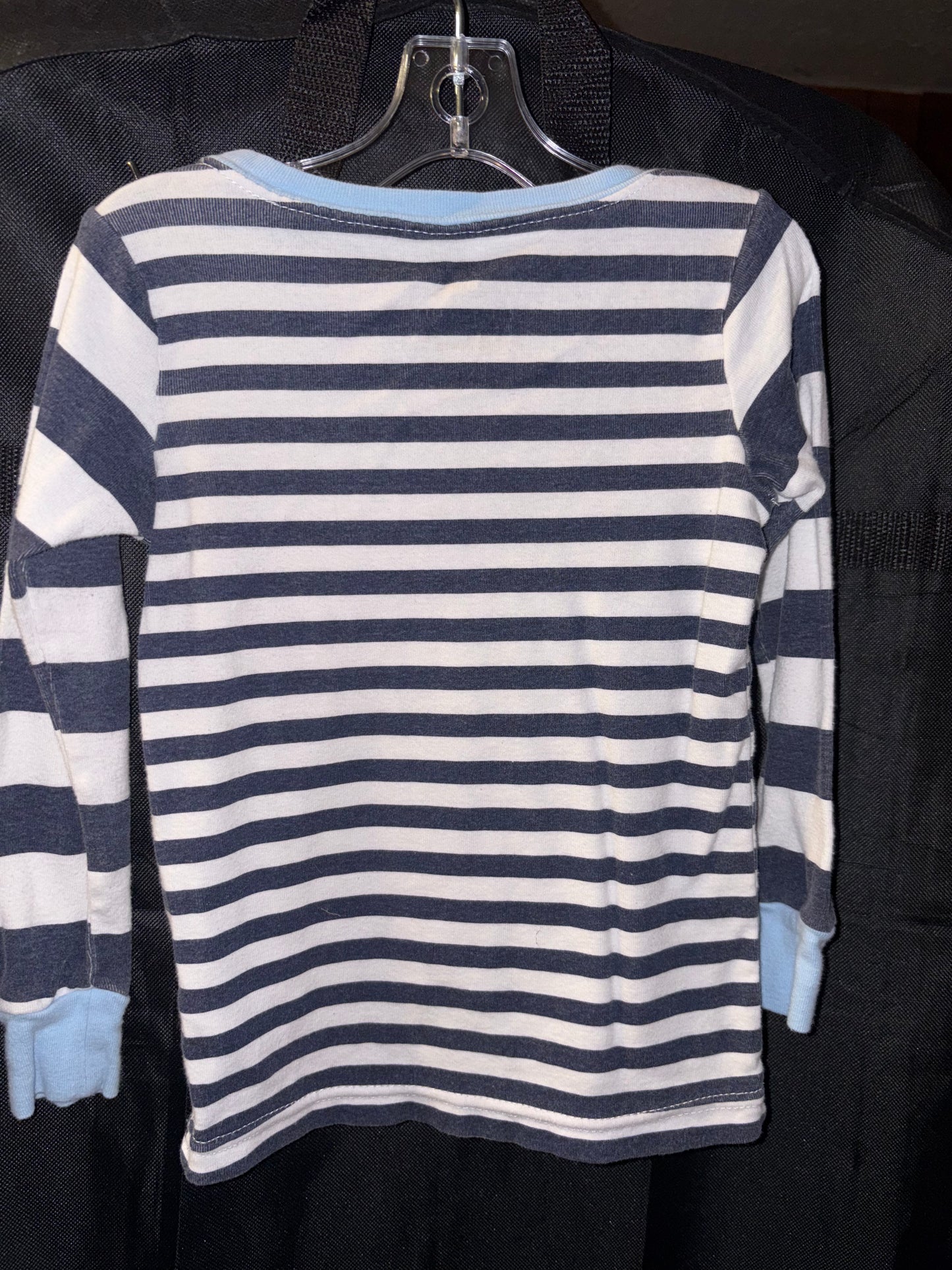 3T boys shirt, Navy White and Light blue striped shirt ￼