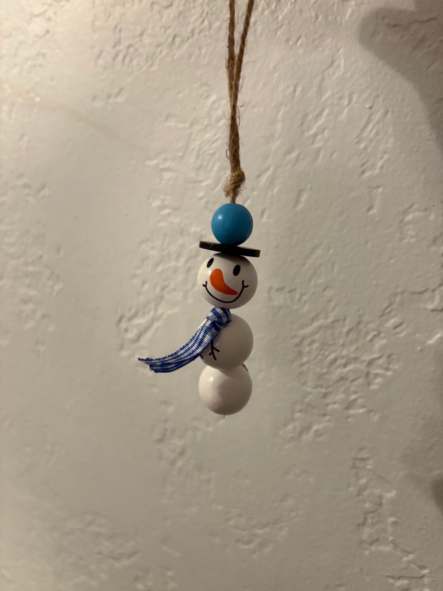 Wooden Snowman Ornaments set of 6