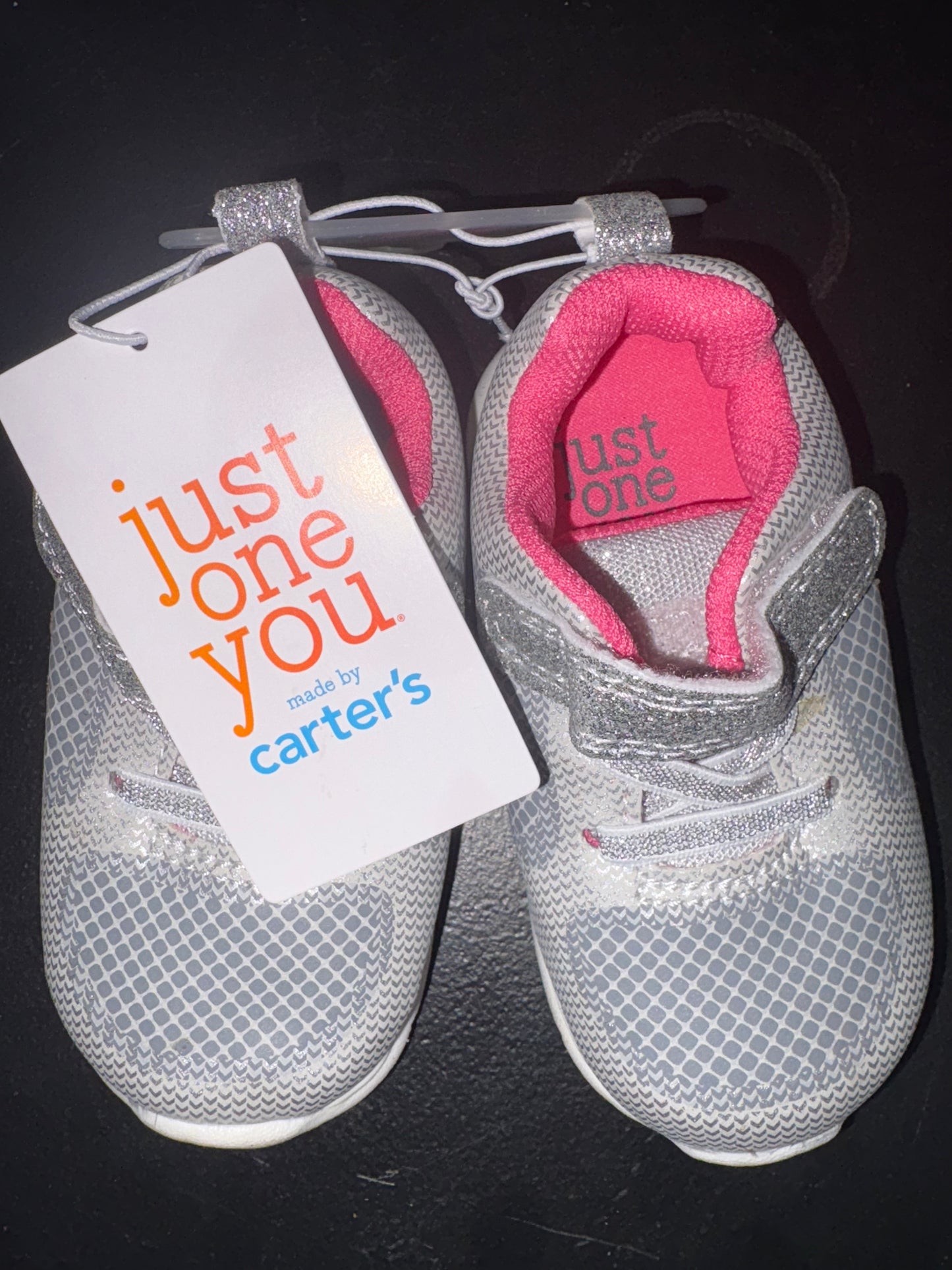 Girls Pink & Silver Glitter Toddler Size 4 Shoes