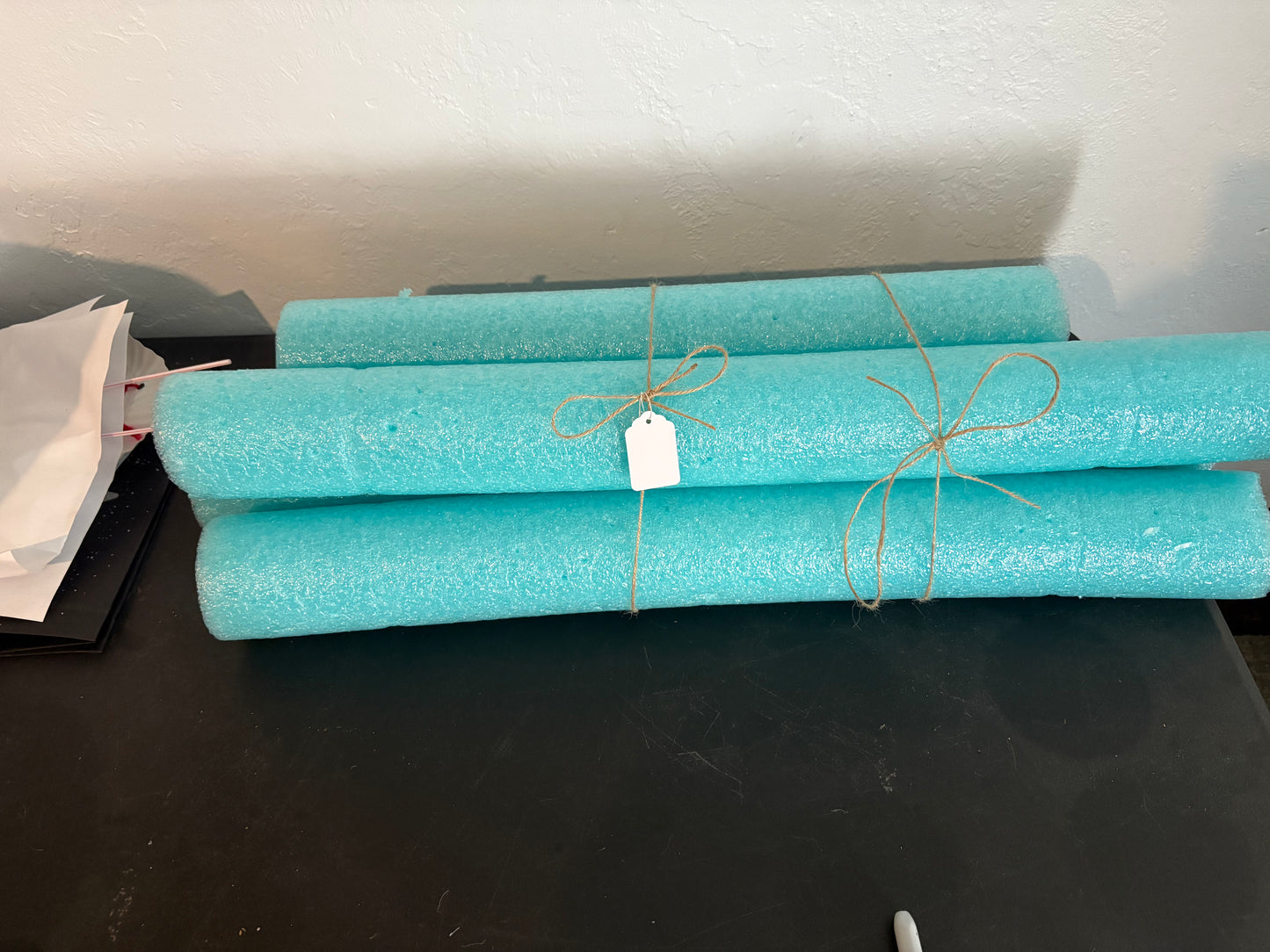 Pool noodles used for floral arrangements