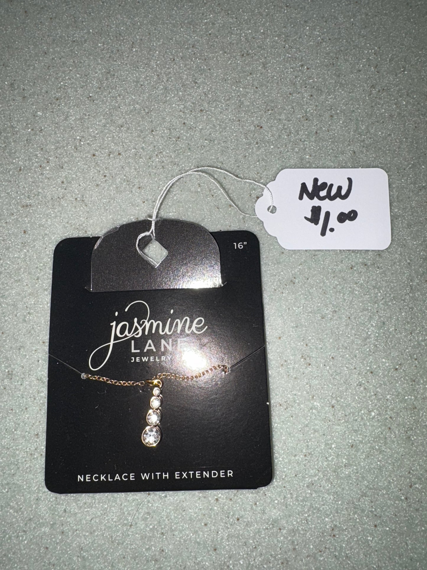 Gold and clear gemstone necklace, Jasmine Lane Jewelry Company