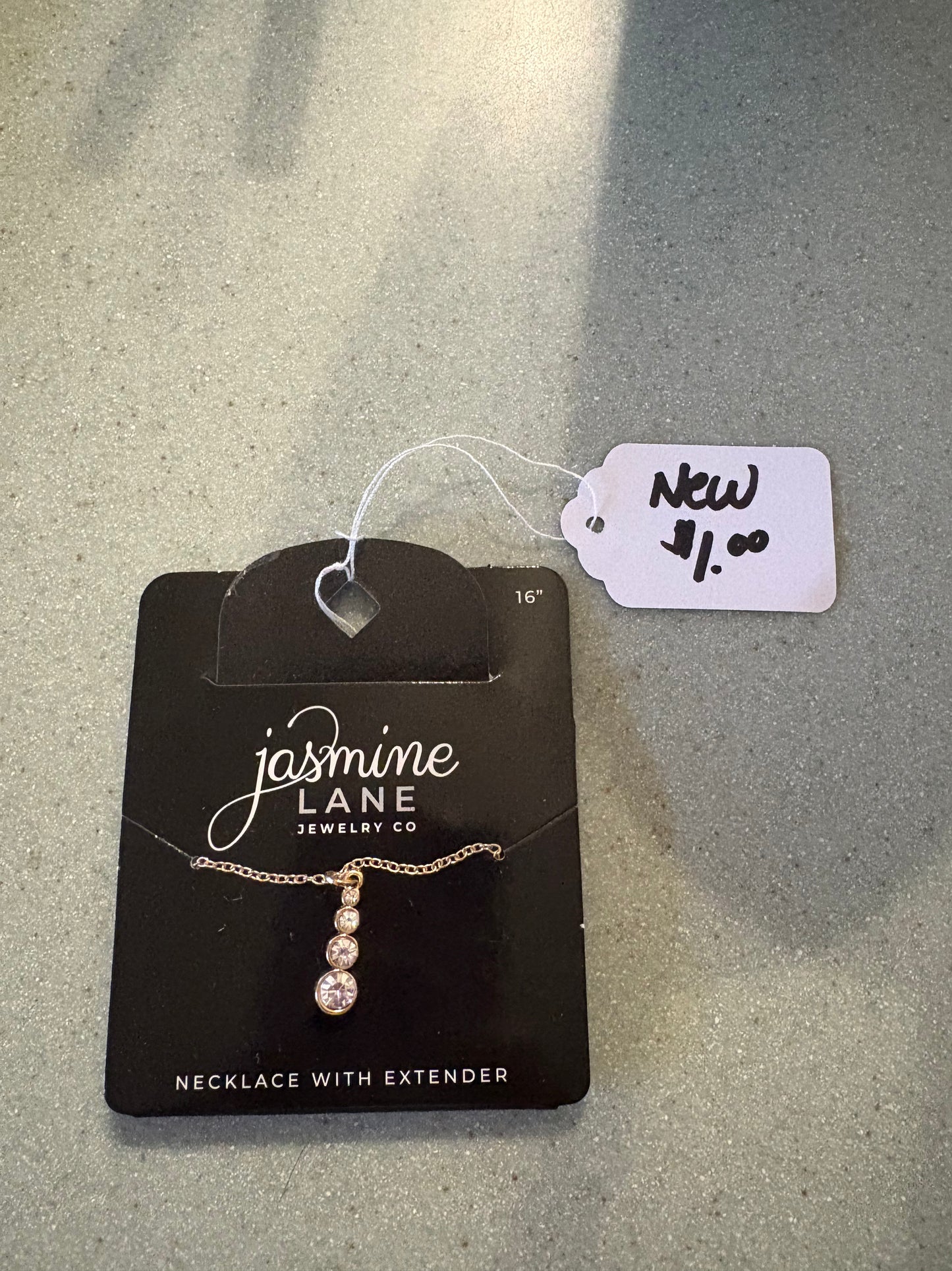 Gold and clear gemstone necklace, Jasmine Lane Jewelry Company