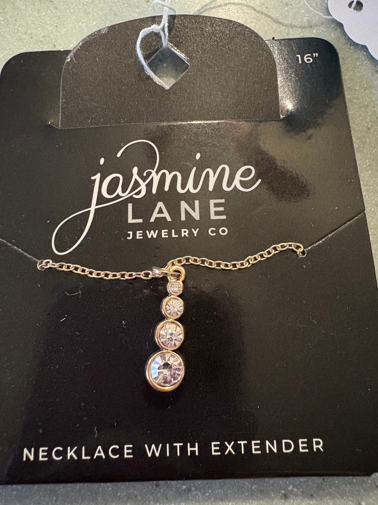 Gold and clear gemstone necklace, Jasmine Lane Jewelry Company