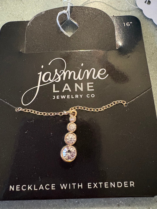 Gold and clear gemstone necklace, Jasmine Lane Jewelry Company