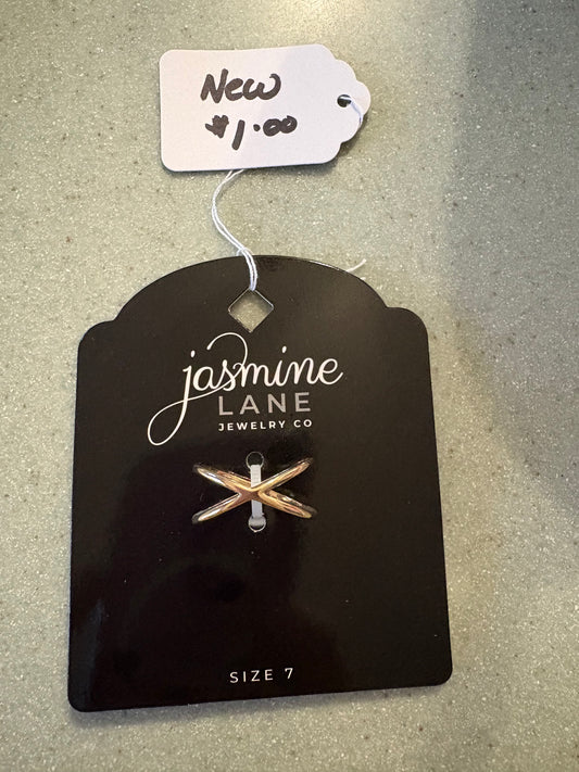 Size 7 gold plated, jasmine Lane jewelry company, X Ring