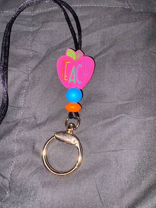 Teach, pink apple Lanyard