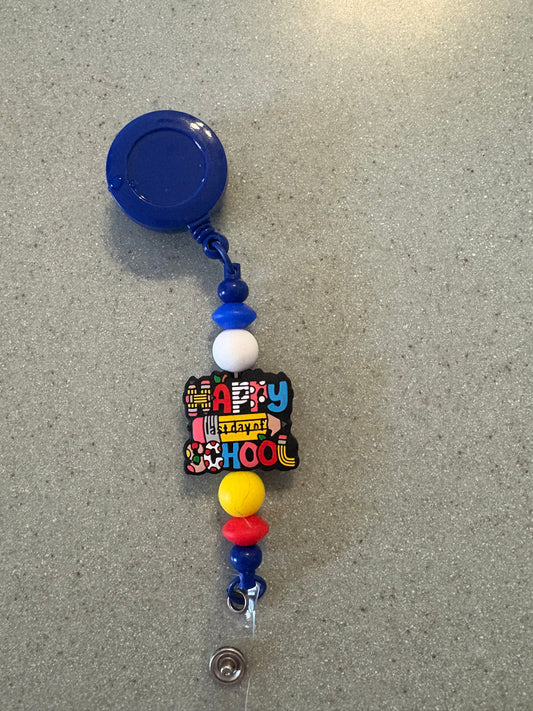 Happy last day of school blue badge real
