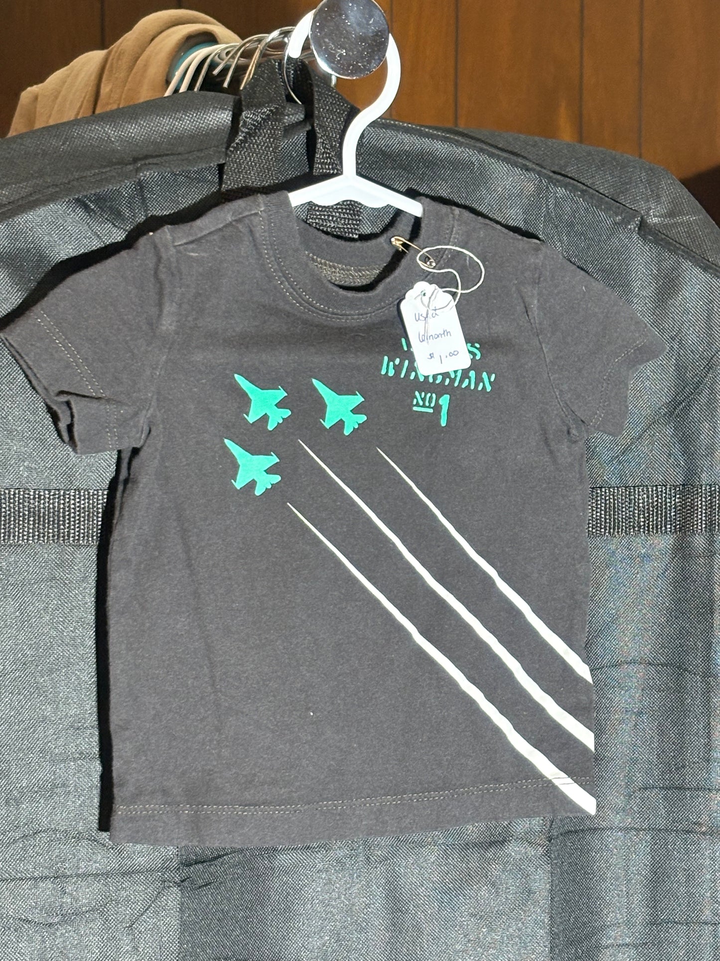 Size 6 month, OshKosh black T shirt