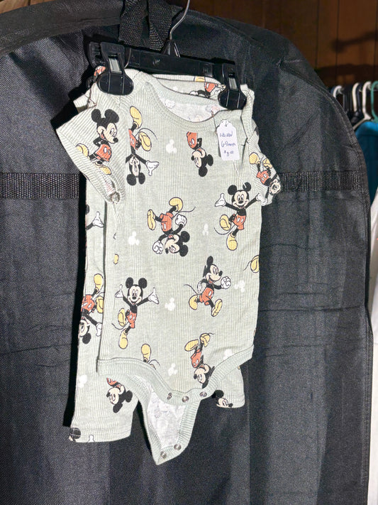 Size 6-9 month, Disney Baby Brand, Light Green Mickey Outfit
