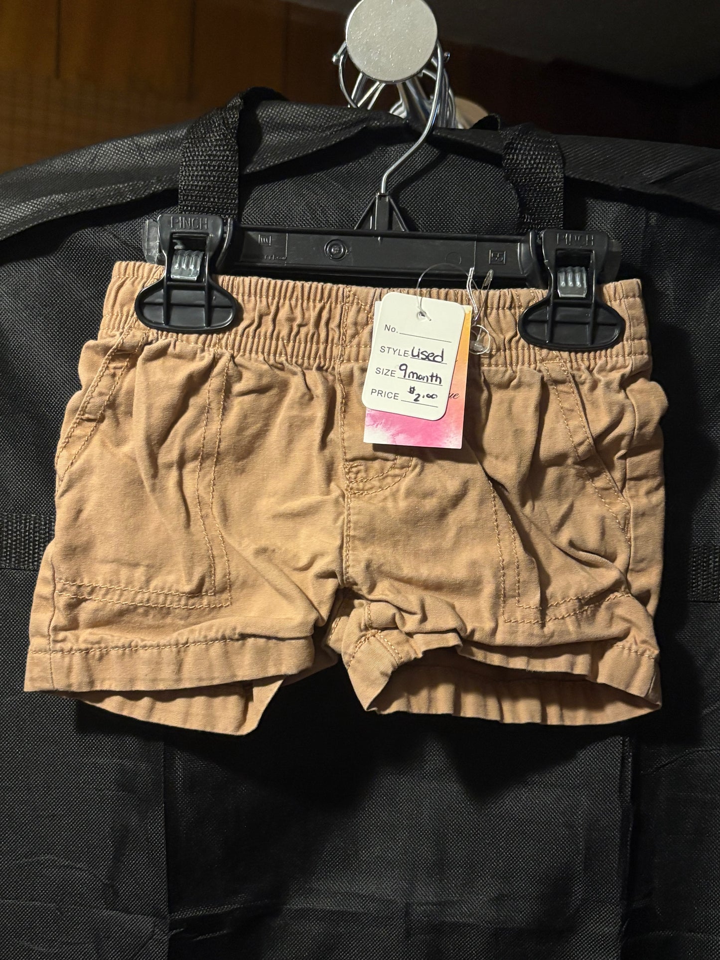 Size 9 month khaki shorts