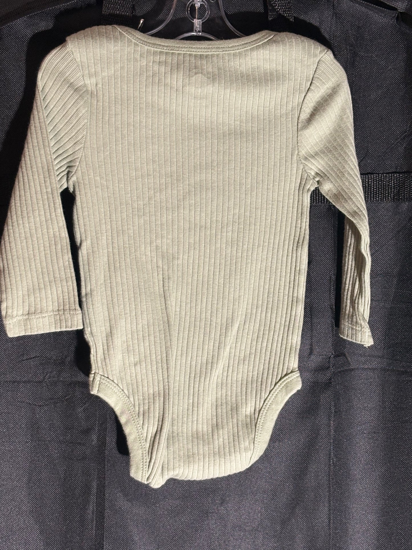 Size 6-9 Month onesie, cloud island brand, soft green