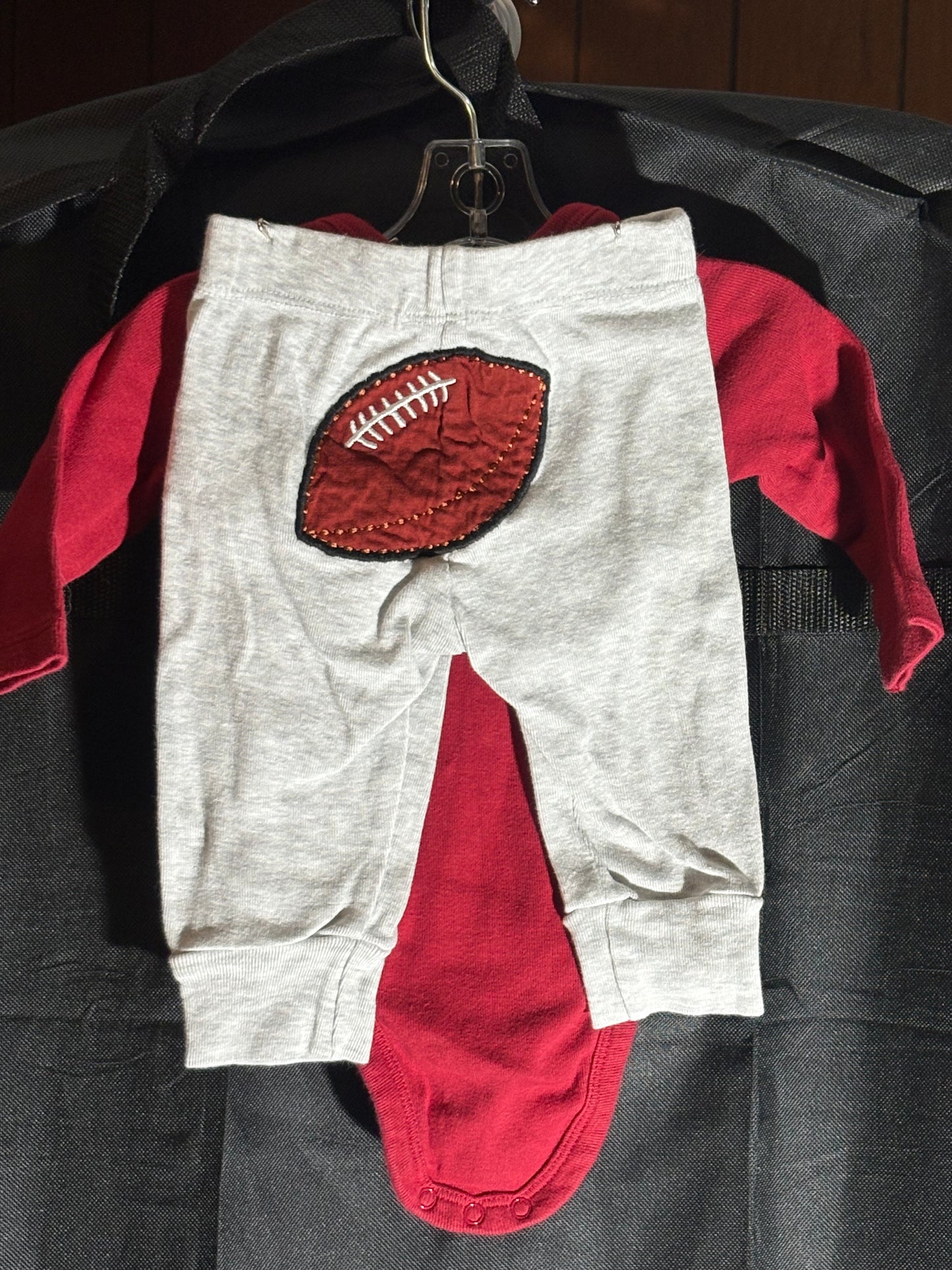 Size 0-3 month, Football themed outfit