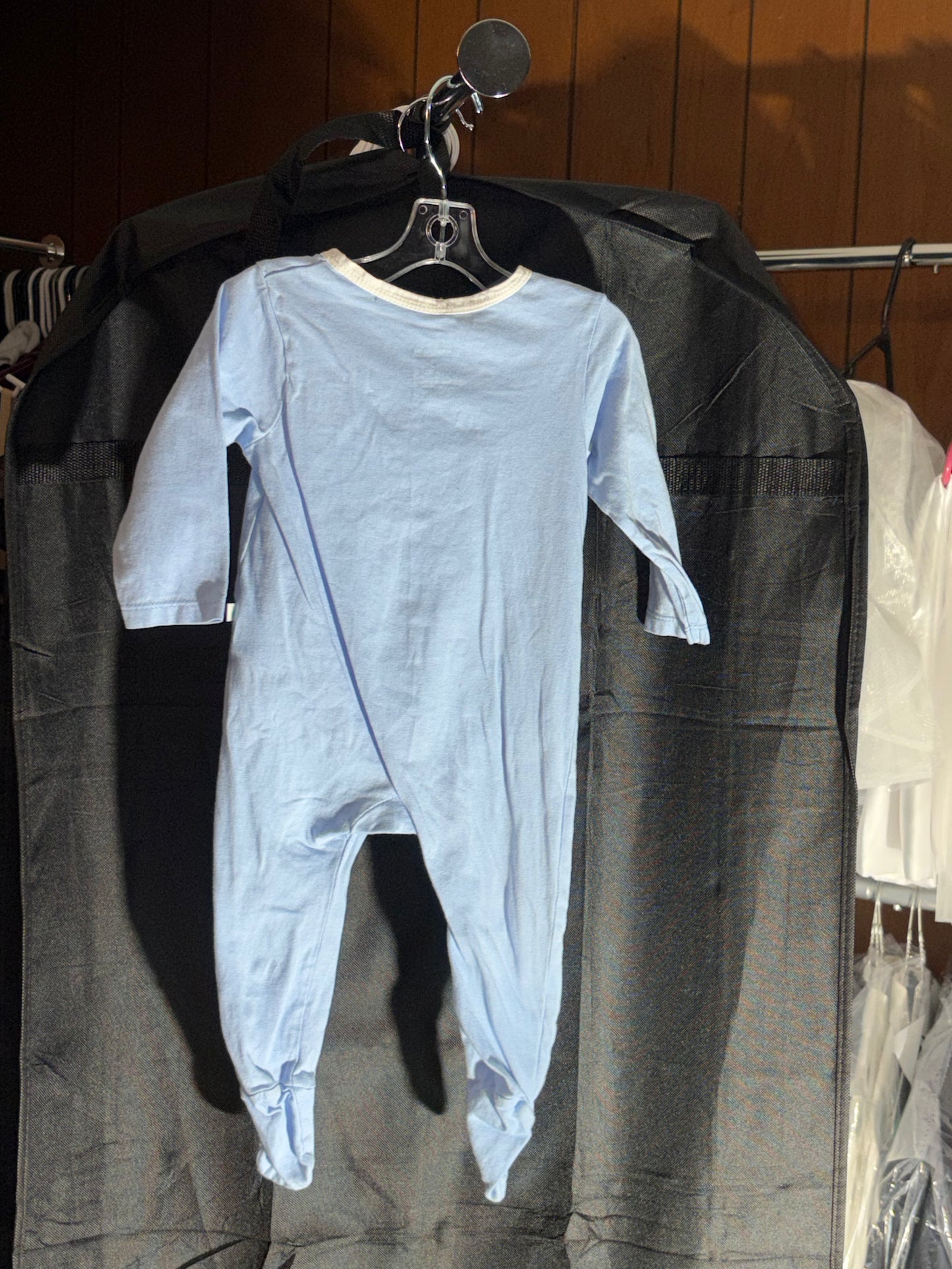 Size 6-12 month, light blue sleeper