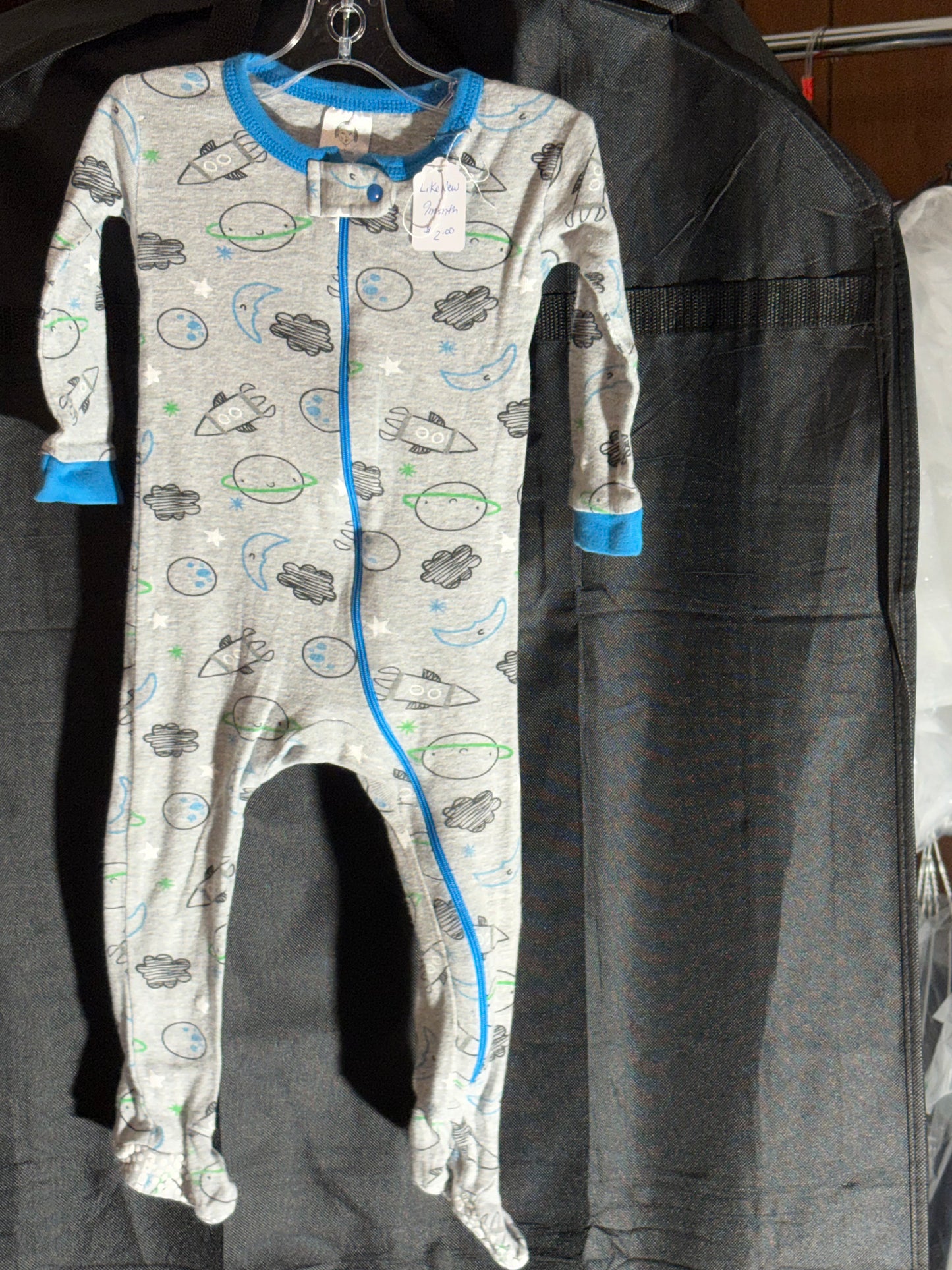 Size 9 month, Gerber Brand, gray sleeper