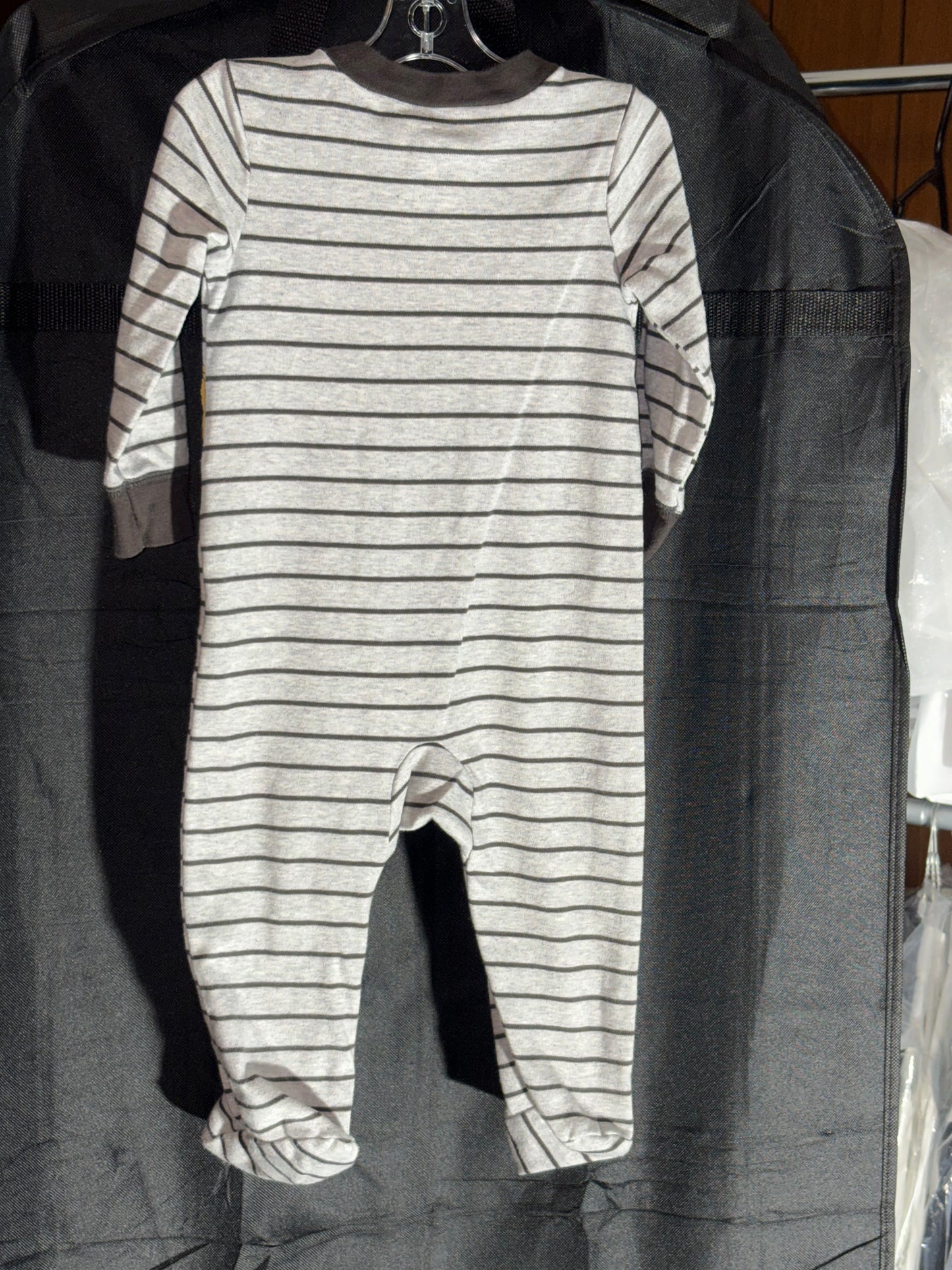 Size 9 month, Carters brand, Gray and black sleeper