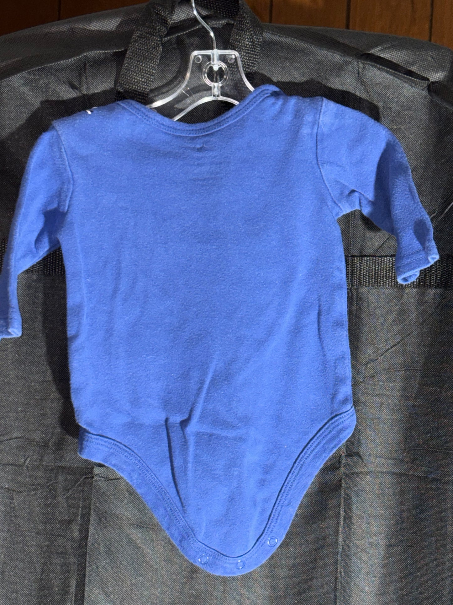 Size 0-3 month Navy onesie FBI - Fat Bald Innocent