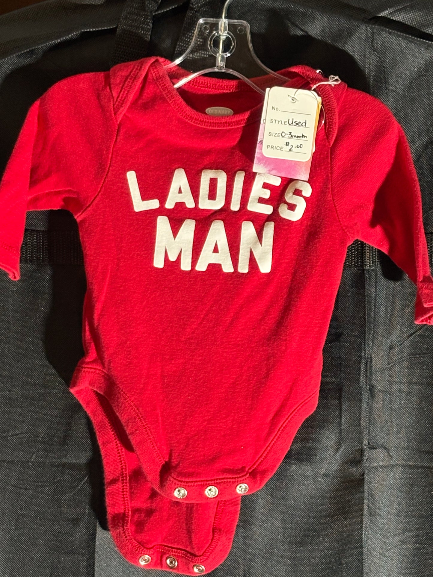 Size 0-3 month, Old Navy Brand onesie- Ladies Man