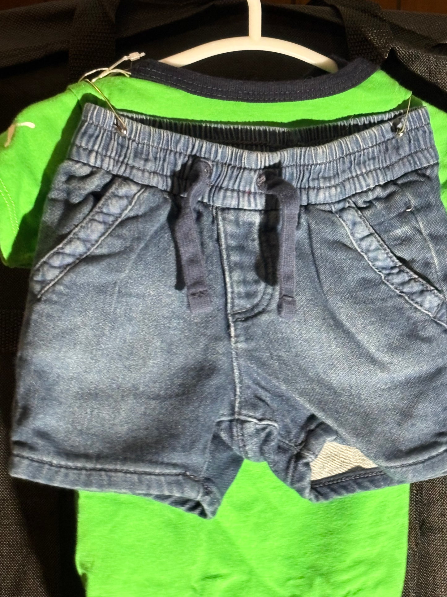 Size 3-6 month, Puma onesie, with jean shorts