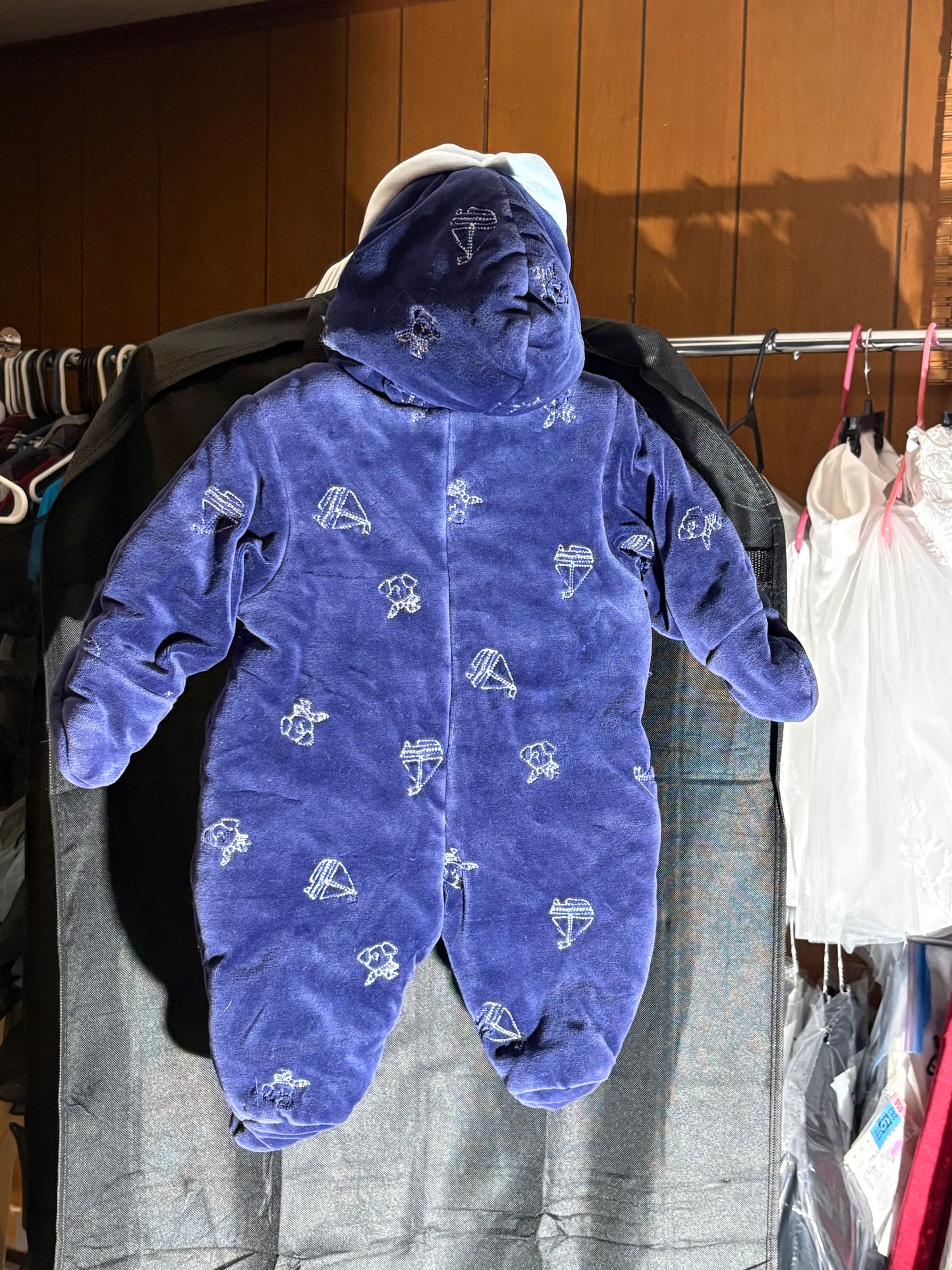 Size 0-3 month Navy blue snow suit