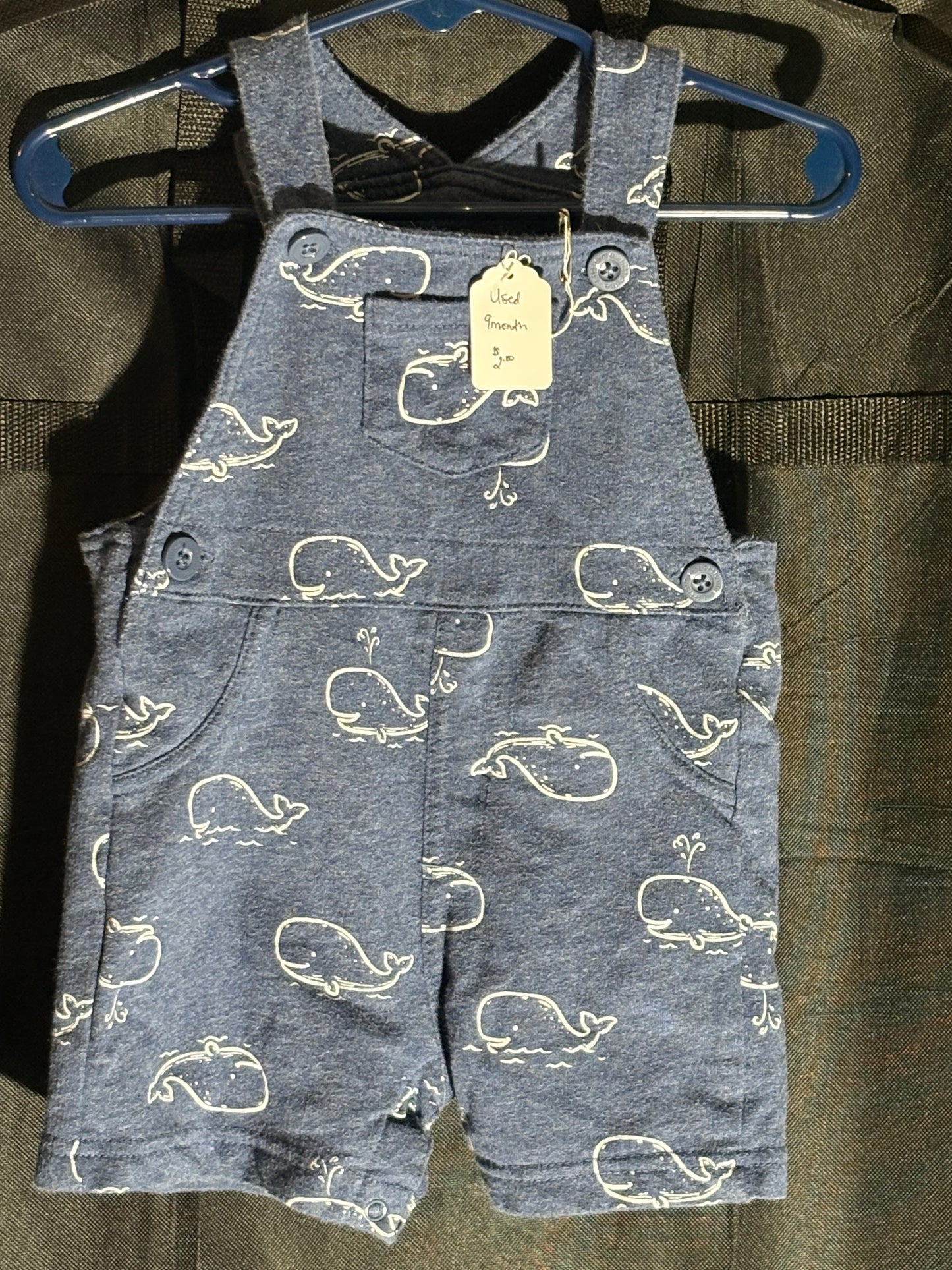 Size 9 month, Navy Overalls