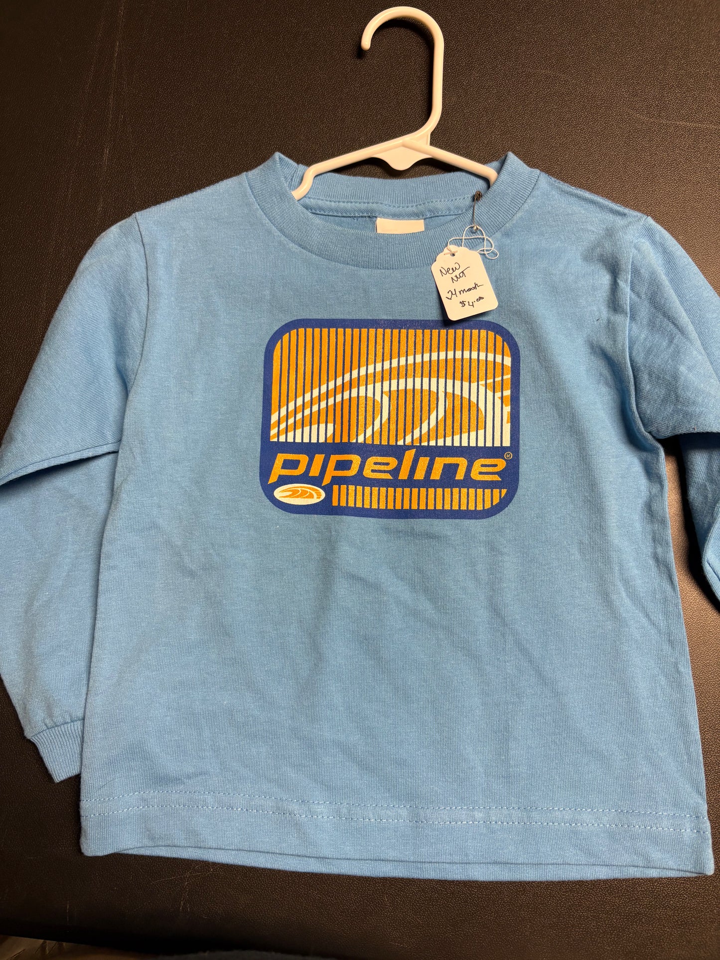 Size 24 month, long sleeved dusty blue shirt, Pipeline
