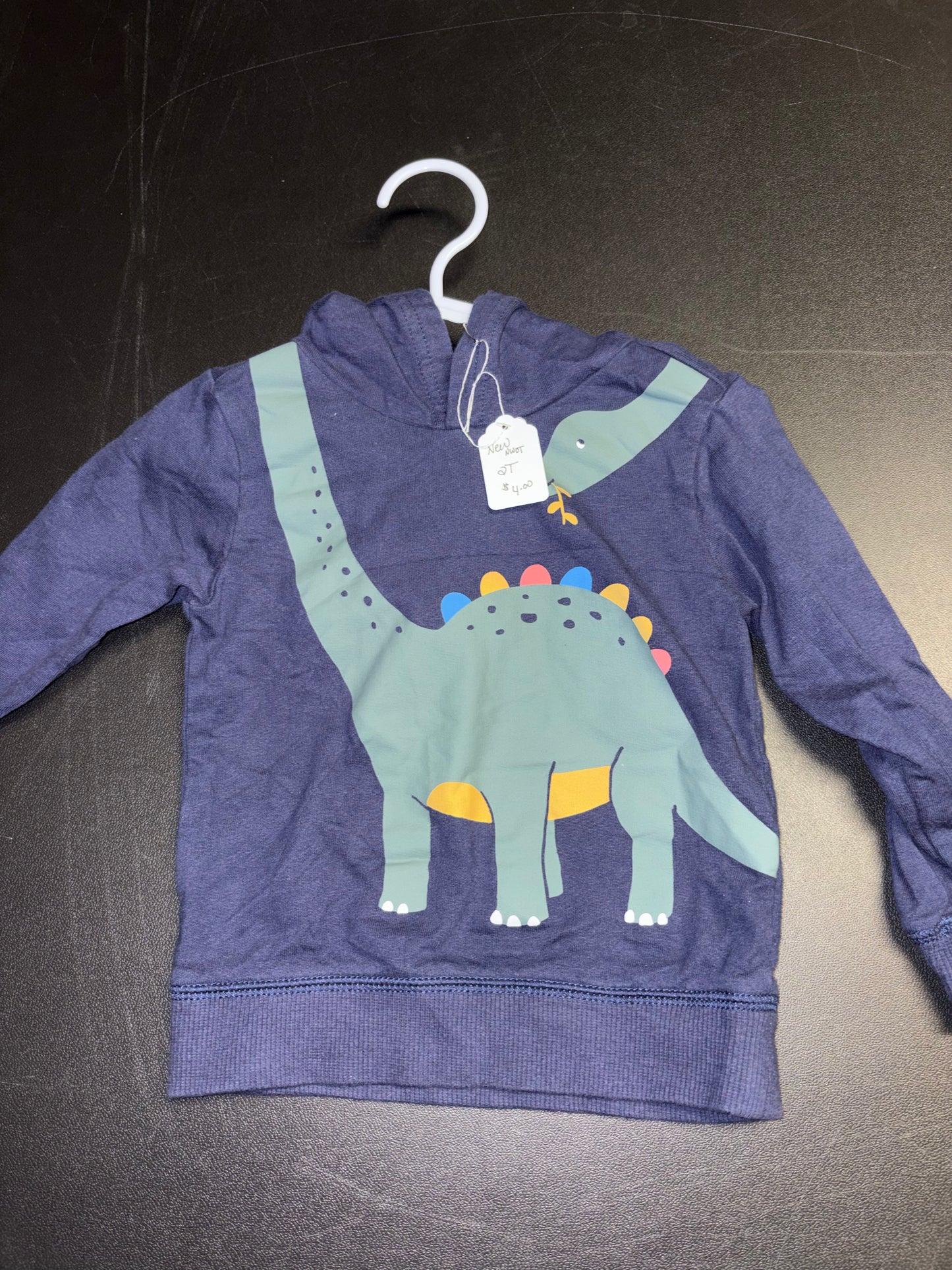 Size 2T Navy dinosaur Hoodie