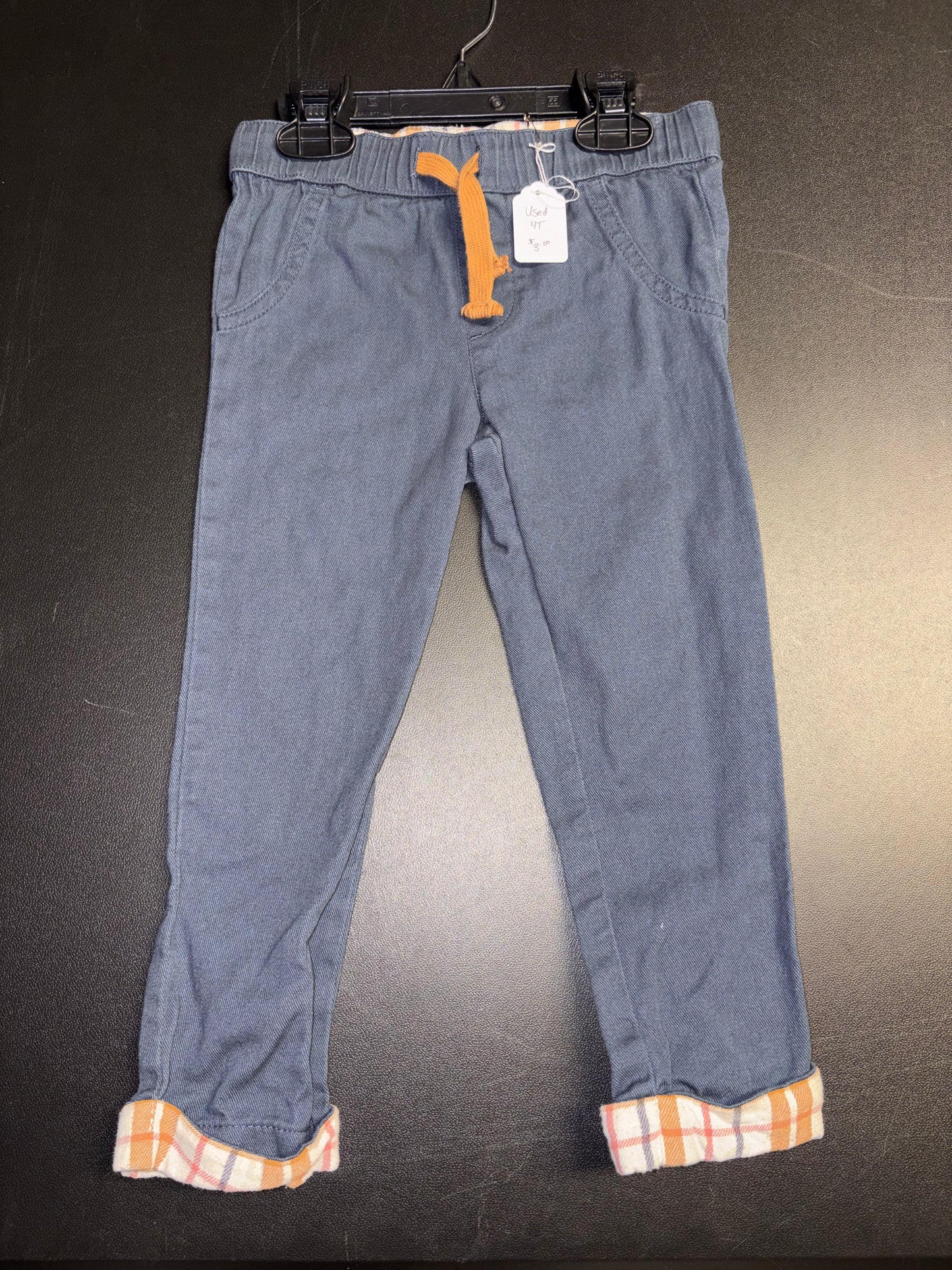 Size 4T, gray/Blue pants with brown plaid