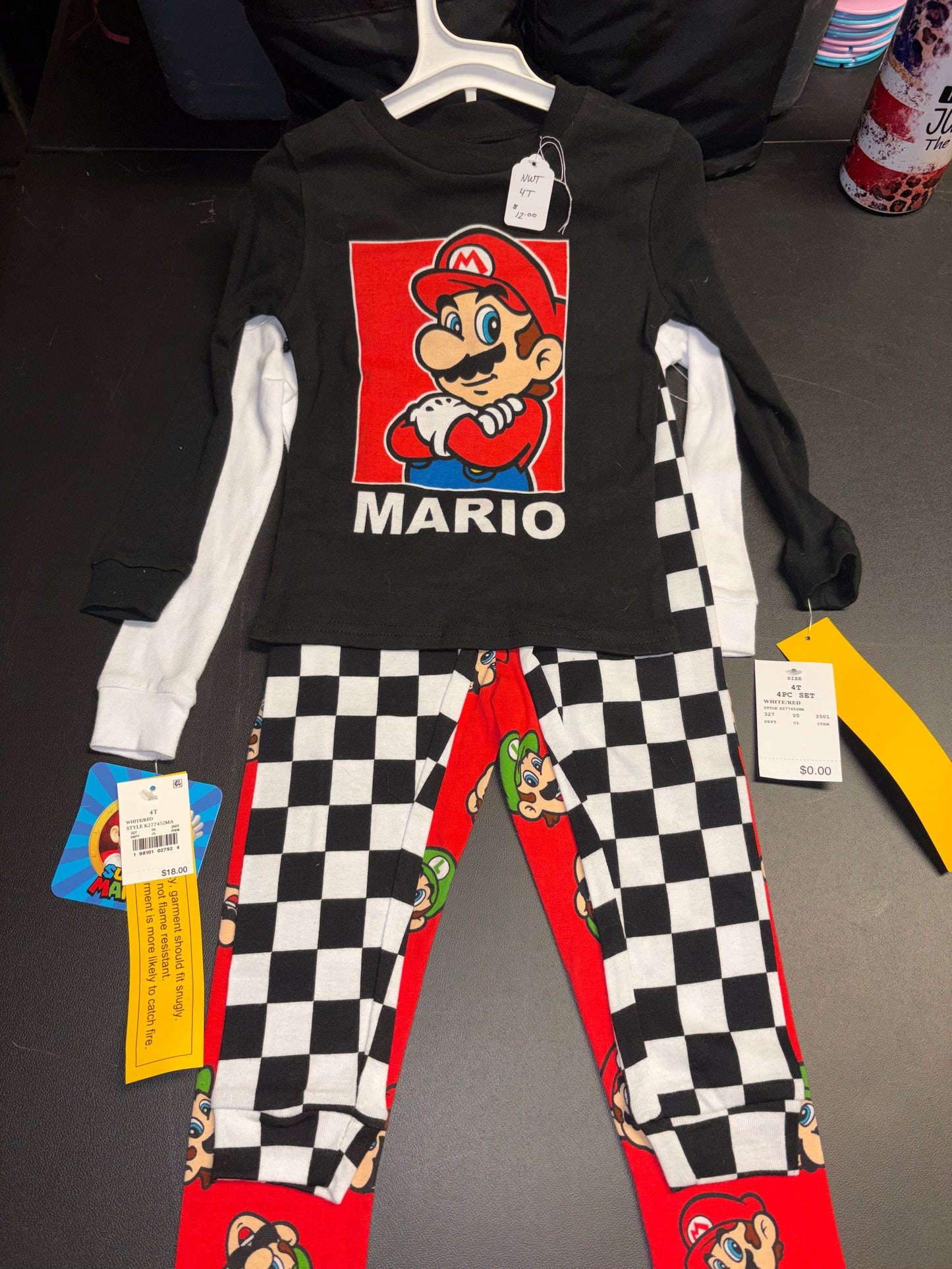 Size 4T Double PJ set, Mario, NWT