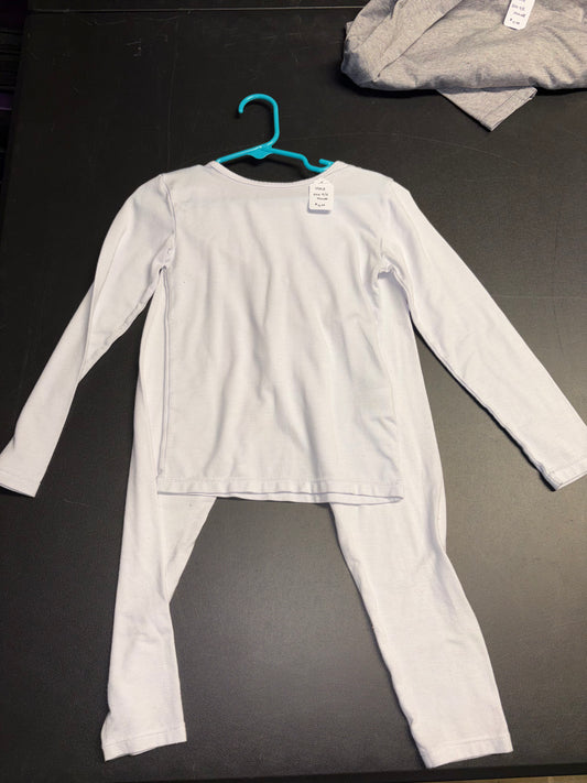 Size xsmall 4-5, white long underwear, imperfections on elbows