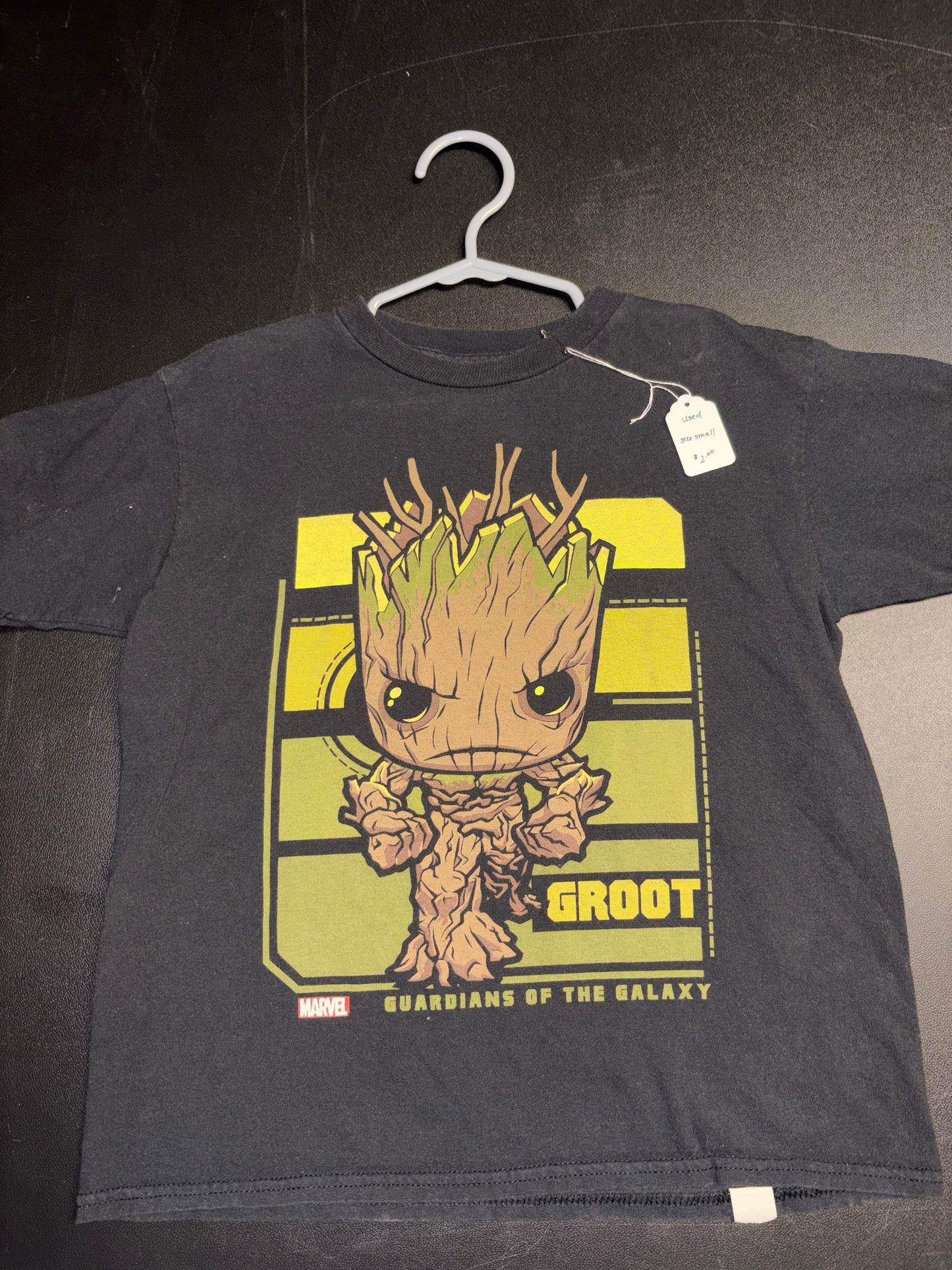 Size Kids Small, Guardians of the Galaxy Groot Tshirt, Black