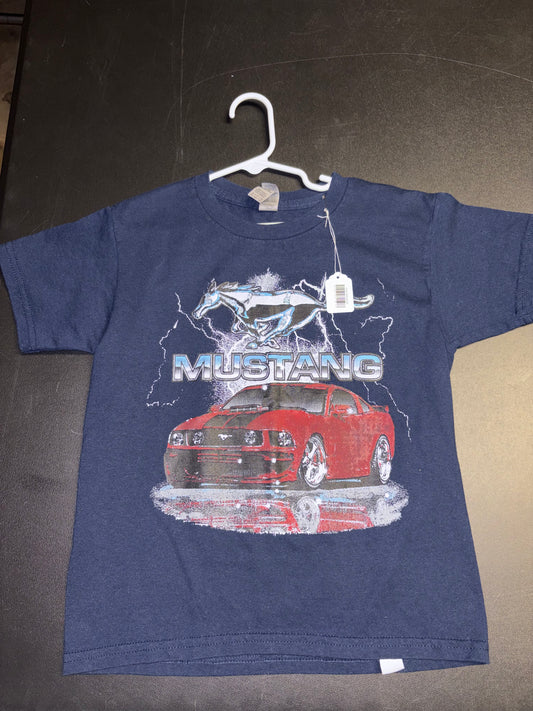 Size Kids Small, Mustang Navy Tshirt