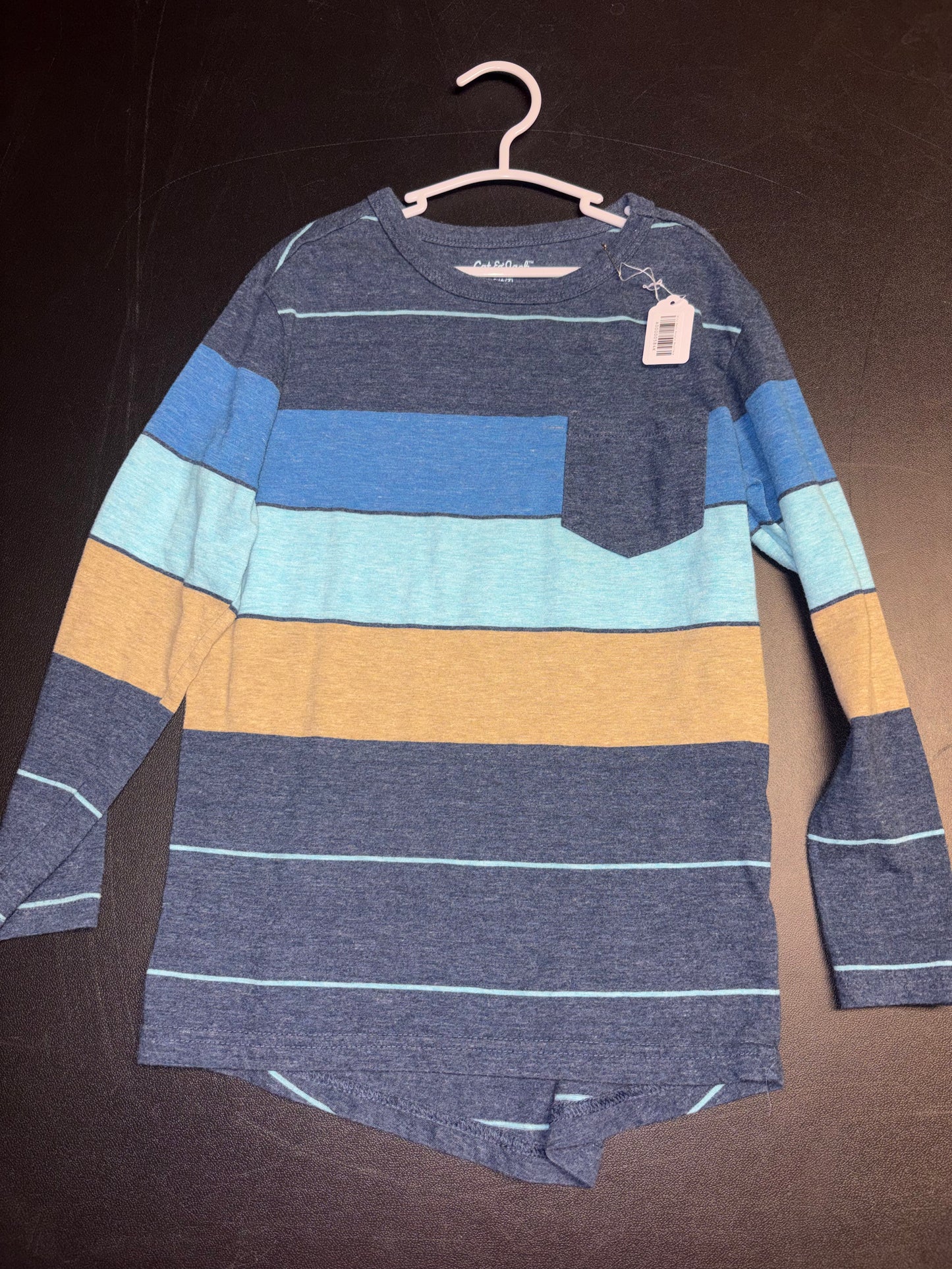 Size 6/7 Youth, Long sleeved, striped, Cat & Jack Brand shirt