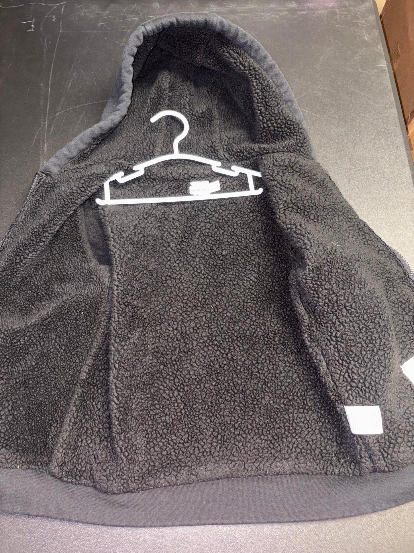 Size 6/7 Youth, black Sherpa lined hooded jacket, WonderNation Brand