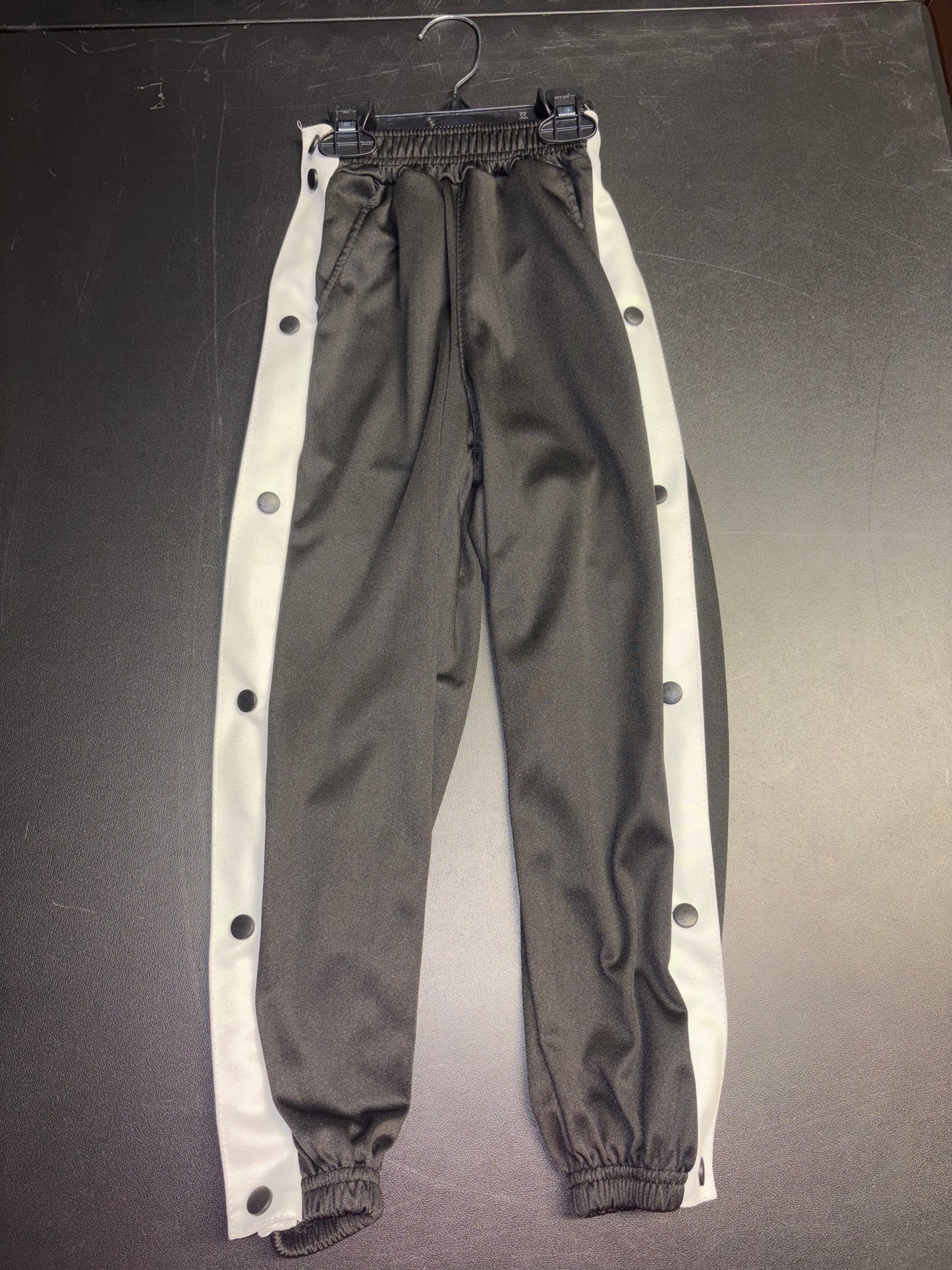 Size 6/7 Youth, Black and White snap up pants